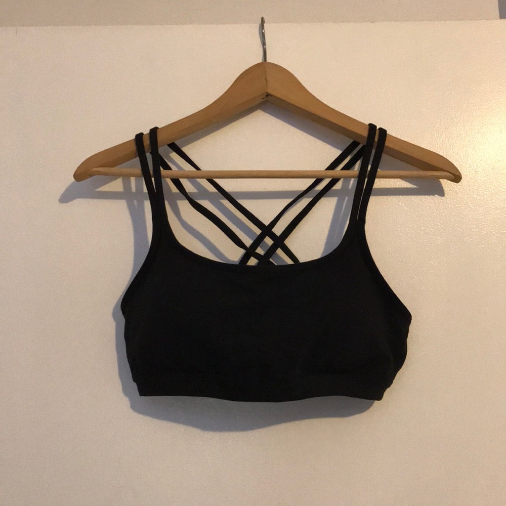 Athleta cross back sports bra black size small